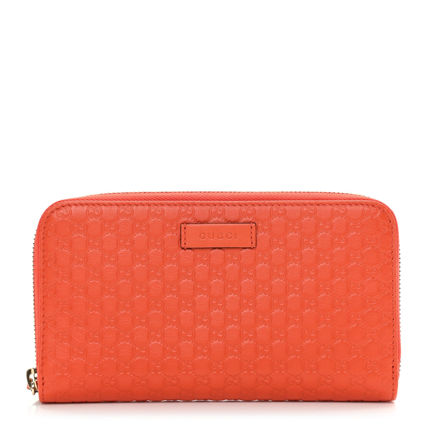 Microguccissima Zip Around Wallet Sun Orange