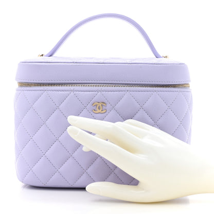 Chanel Caviar Quilted Large Vanity Pouch Light Purple 2 of 11
