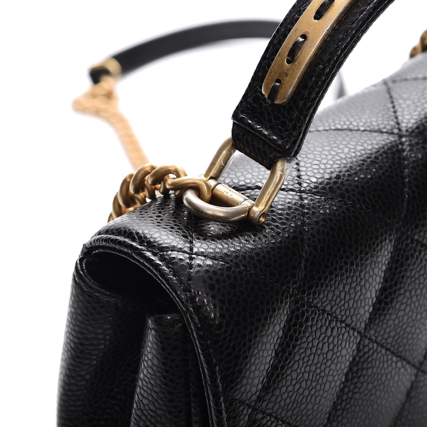 Caviar Mini Carry Around Flap Bag Black