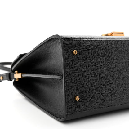 Saint Laurent Grain de Poudre Medium Classic Monogram Cassandra Top Handle Black 9 of 11