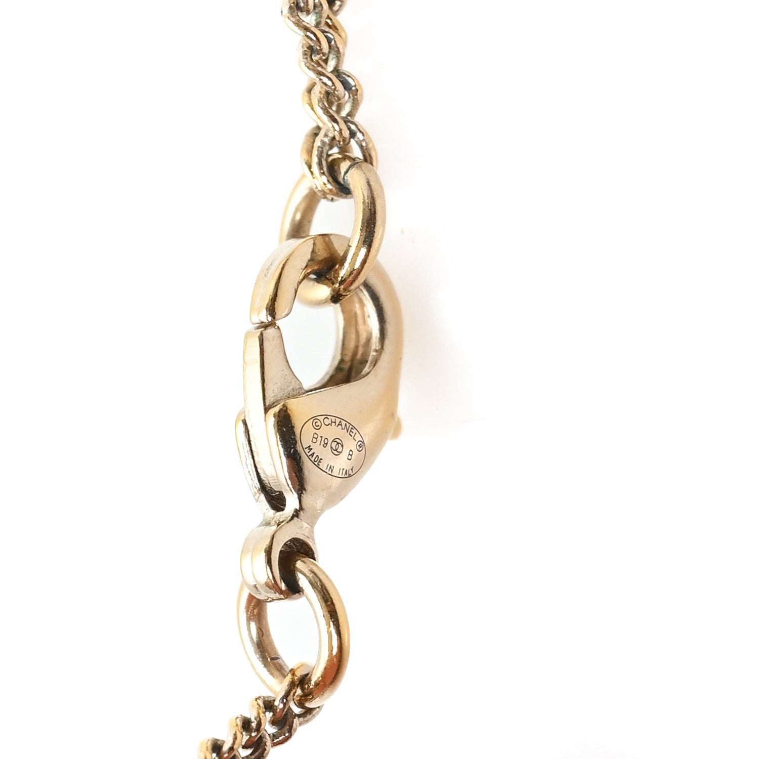Chanel Pearl Crystal CC No 5 Heart Star Pendant Necklace Gold 4 of 5