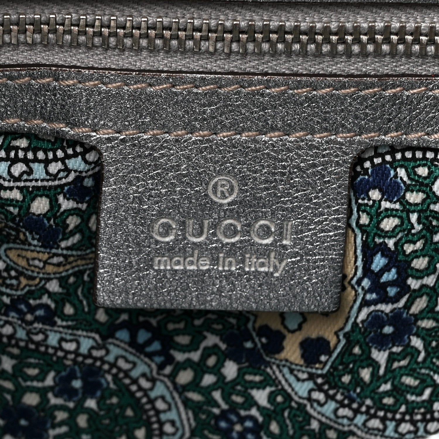 Gucci Metallic Calfskin Medium Indy Top Handle Hobo Silver 6 of 14