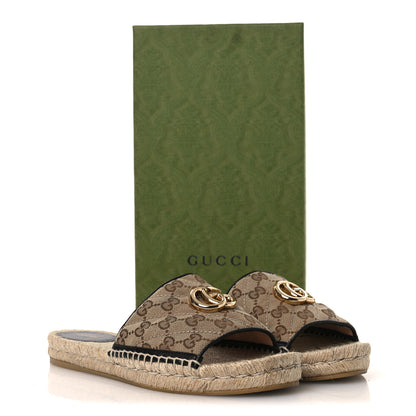 Gucci Monogram Matelasse GG Marmont Espadrille 20mm Slide Sandals 40 Beige Ebony Black 13 of 13