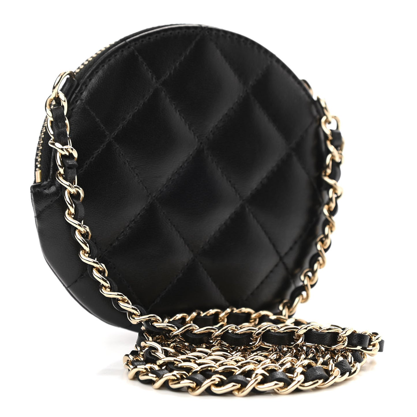 Lambskin Mini Camellia Bouquet Clutch With Chain Black