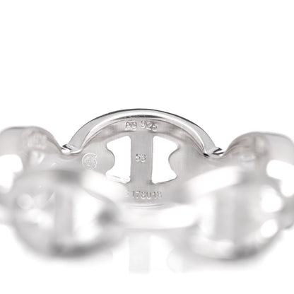 Hermes Sterling Silver PM Chaine d'Ancre Enchainee Band Ring 53 6.5 4 of 6