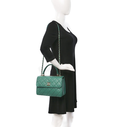 Chanel Lambskin Quilted Small Trendy CC Flap Dual Handle Bag Dark Green 2 of 8
