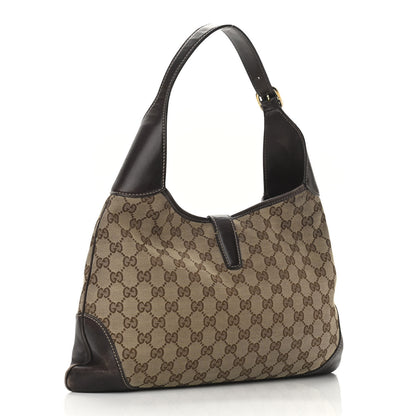 Gucci Monogram Web Jackie O Bouvier Hobo Dark Brown 2 of 12