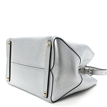 Christian Dior Metallic Supple Grained Calfskin Medium Open Bar Tote Silver 8 of 10