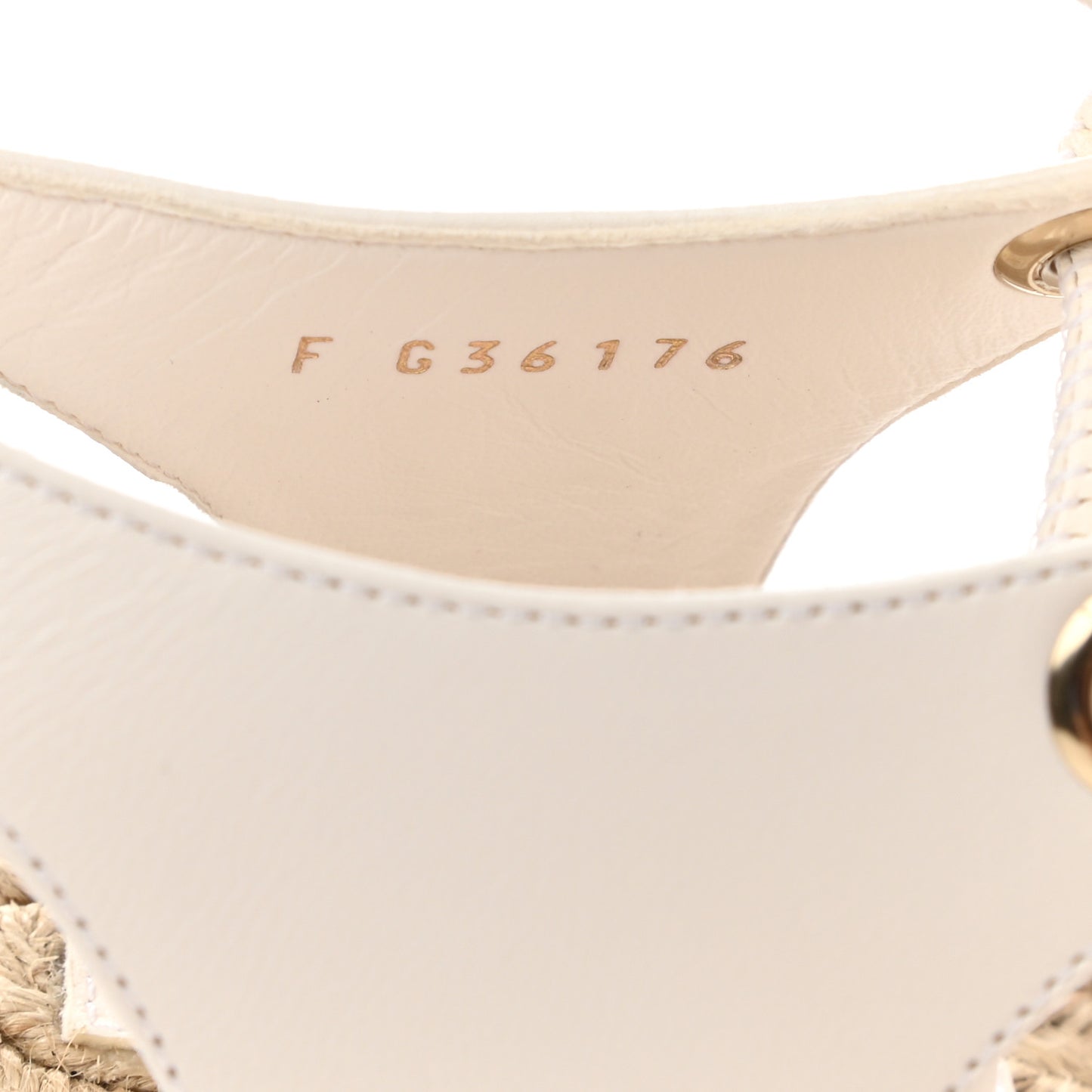 Calfskin Espadrille Sandals 36 White