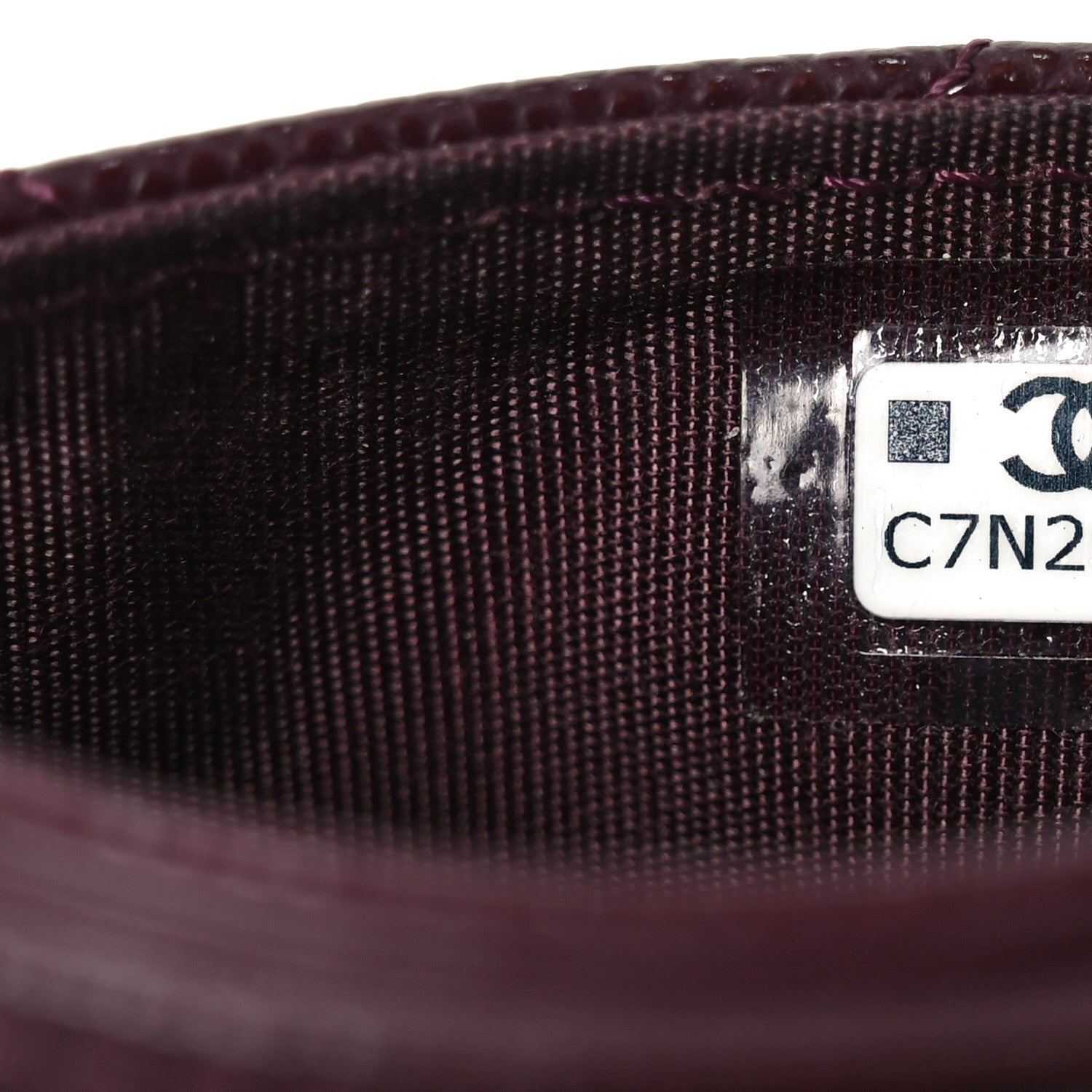 Chanel Caviar Quilted Crystal Card Holder Burgundy 7 of 10