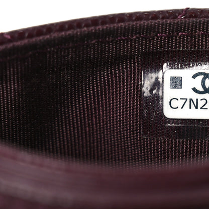Chanel Caviar Quilted Crystal Card Holder Burgundy 7 of 10