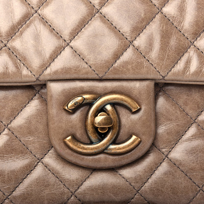 Chanel Glazed Calfskin Large Castle Rock Flap Dark Beige 10 of 10