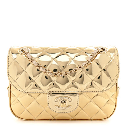 Chanel Mirror Calfskin Metallic Calfskin Quilted Hollywood Boulevard Mini Flap With Star Coin Purse Gold 1 of 12