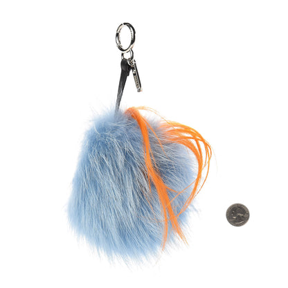 Fendi Fox Rabbit Goat Mink Fur Vitello Flamingo Dawny Monster Bag Bug Charm Azzurro Sky Orange Multicolor 2 of 4