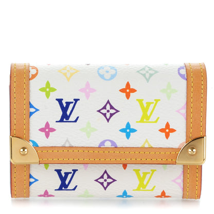Louis Vuitton Monogram Multicolor Porte-Monnaie Plat Coin Purse White 1 of 7
