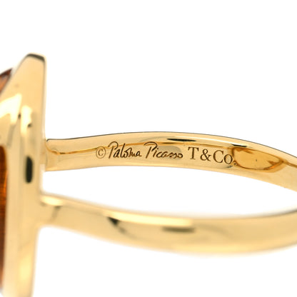Tiffany 18K Yellow Gold Citrine Paloma Picasso Olive Leaf Ring 54 6.75 4 of 4