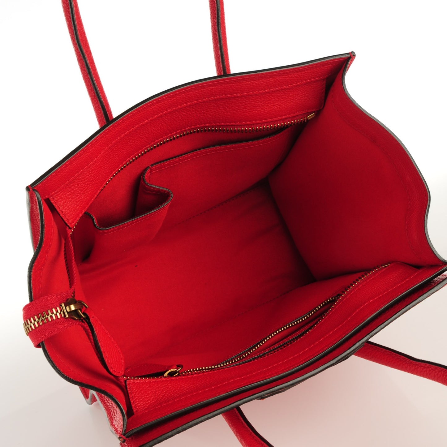 Drummed Calfskin Micro Luggage Coquelicot