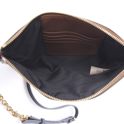 Burberry Haymarket Check Peyton Crossbody Clutch Bag Toffee 5 of 8
