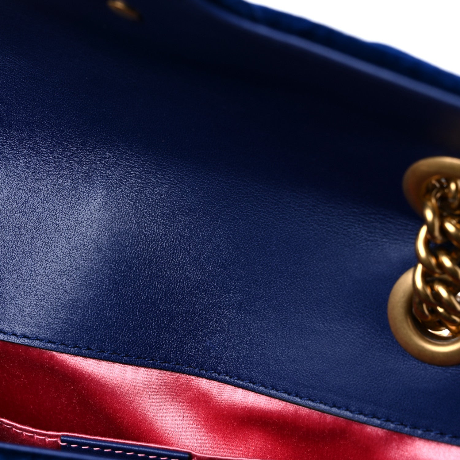 Gucci Velvet Matelasse Mini GG Marmont Shoulder Bag Cobalt Blue 11 of 12