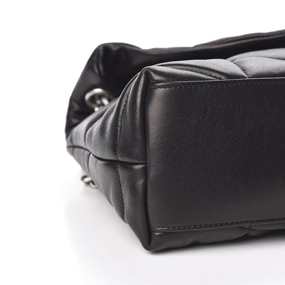 Saint Laurent Lambskin Quilted Small Loulou Puffer Monogram Chain Satchel Black 9 of 11