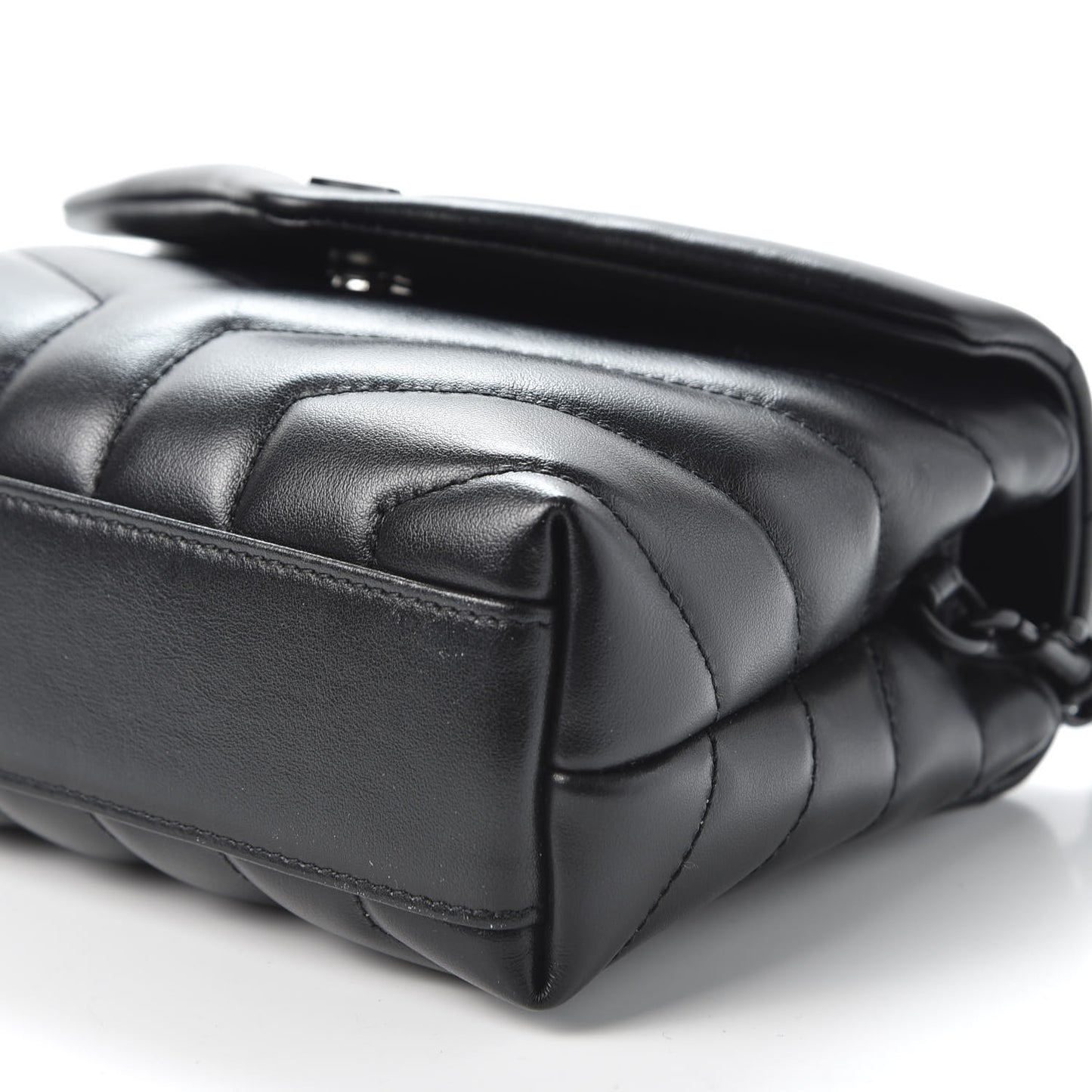 Calfskin Y Quilted Monogram Toy Loulou Crossbody Bag Black