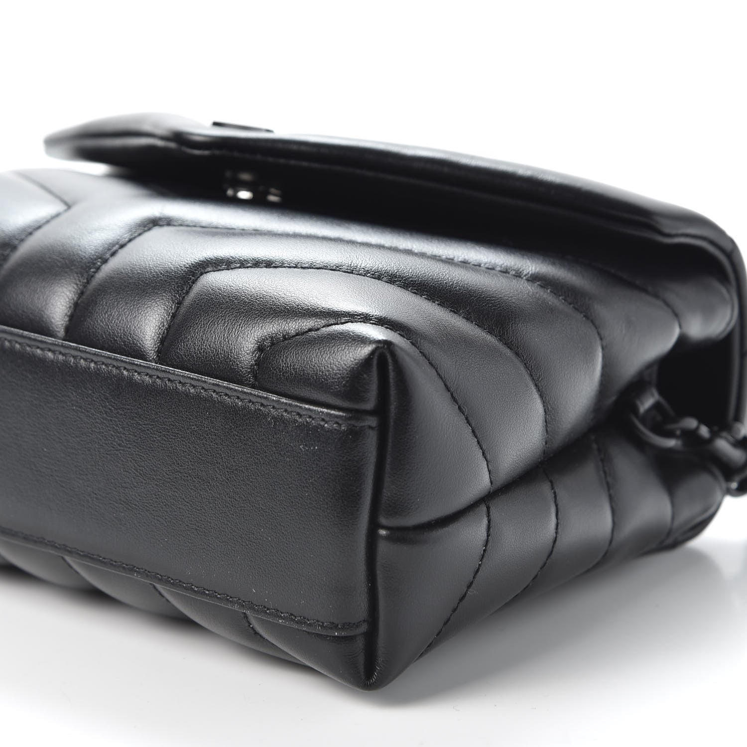 Saint Laurent Calfskin Y Quilted Monogram Toy Loulou Crossbody Bag Black 6 of 11