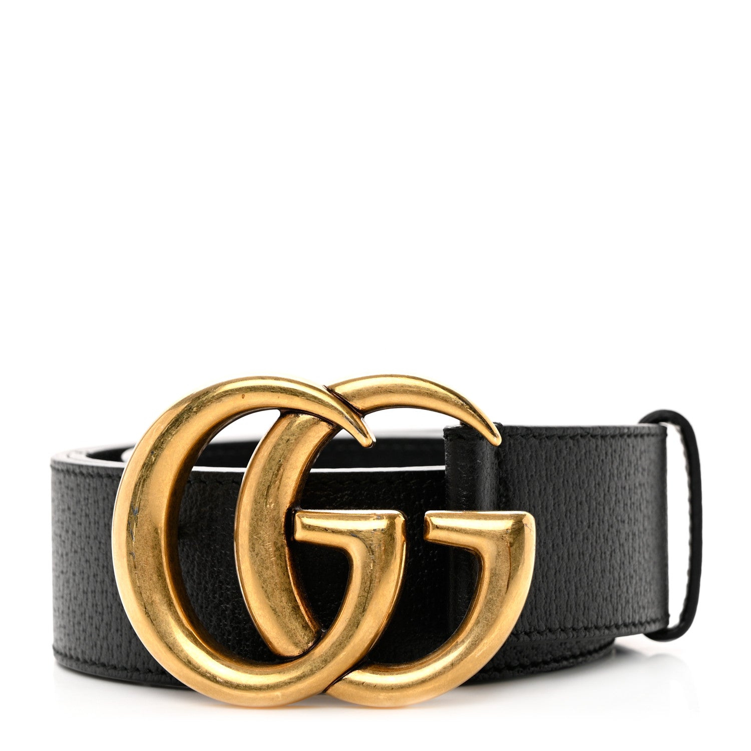 Gucci Textured Calfskin Double G 40mm Belt 80 32 Black 1305977
