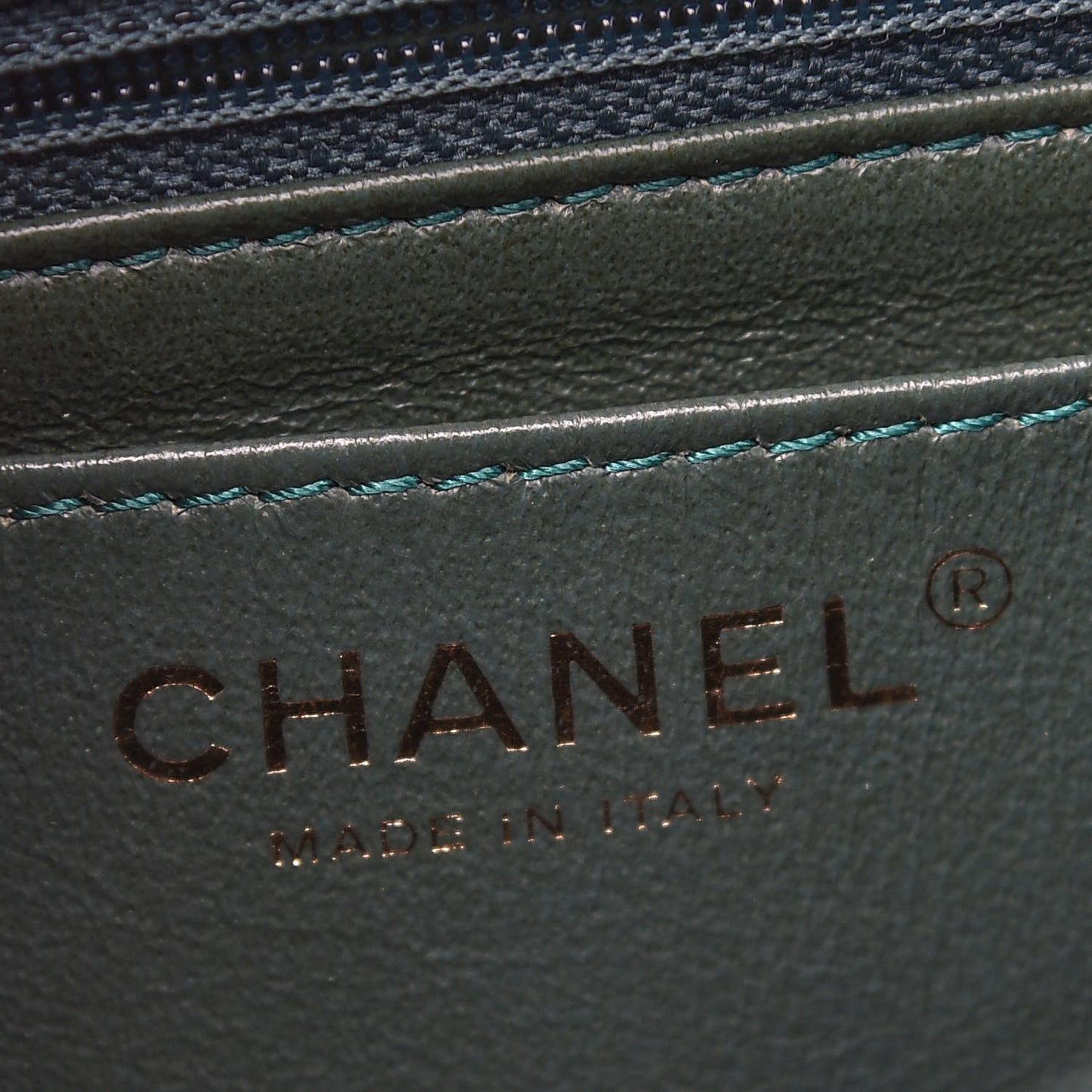 Lambskin Chevron Quilted Medium Single Flap Green