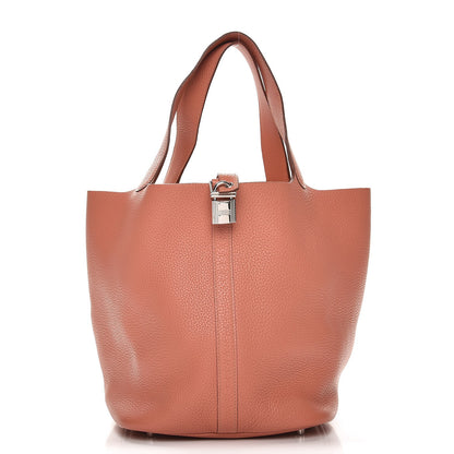 Hermes Taurillon Clemence Picotin Lock 26 GM Rose Thè 1 of 7