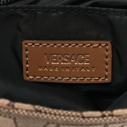 Versace Canvas Allover Logo Medusa Crossbody Bag Beige Brown 6 of 9