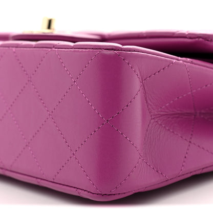 Chanel Lambskin Quilted Small Double Flap Purple 10 of 11