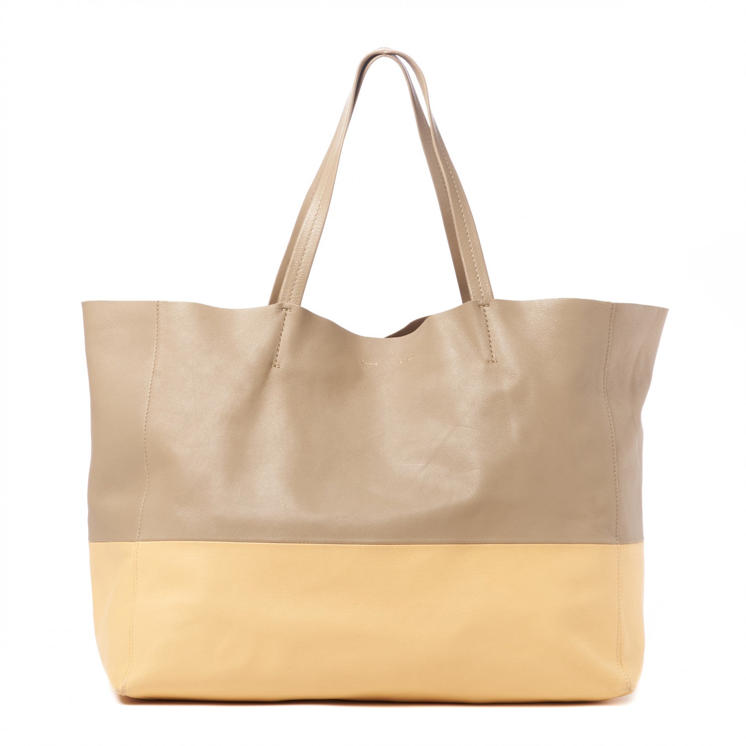 Celine Lambskin Horizontal Bi-Color Cabas Beige Butter 1 of 10