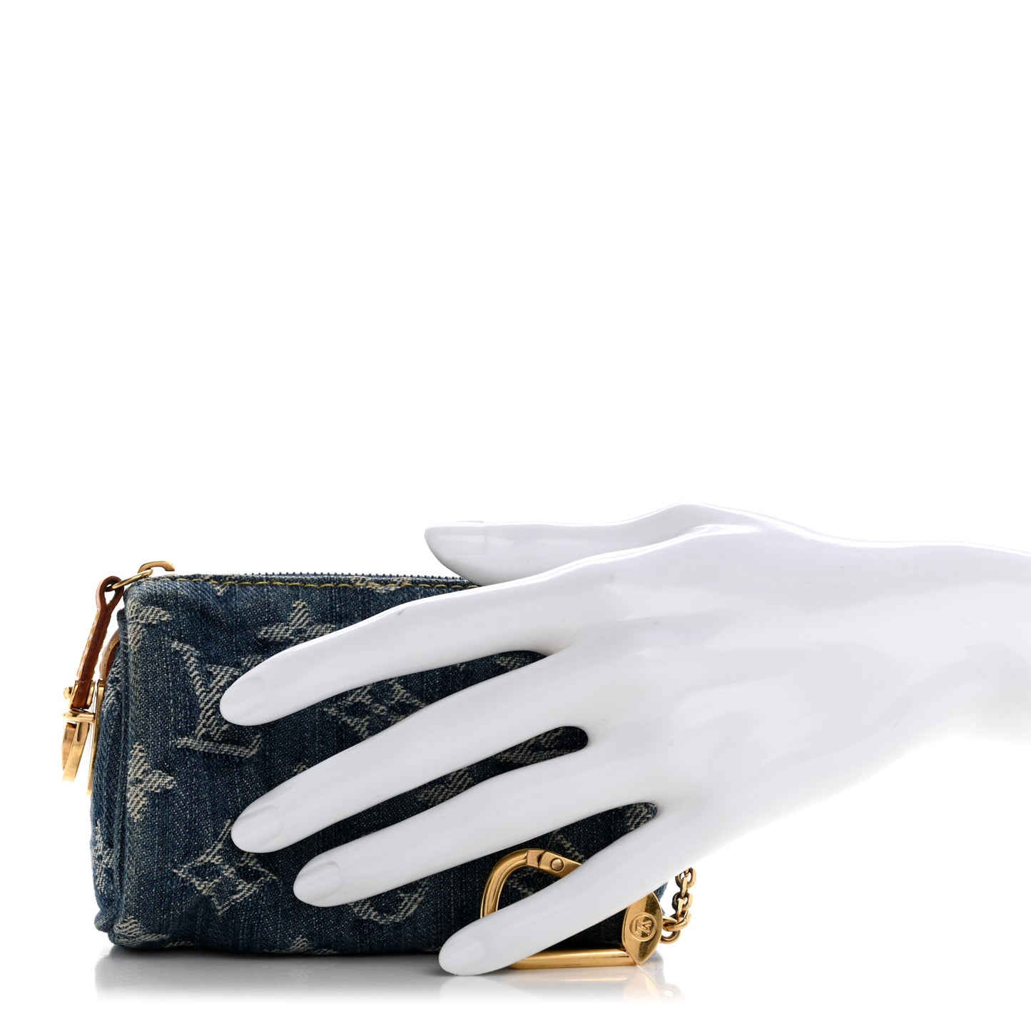 Monogram Denim Pochette Speedy PM Key Holder Blue