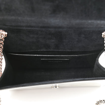 Saint Laurent Vinyl Mirror Small Classic Monogram Kate Satchel Argento 5 of 11