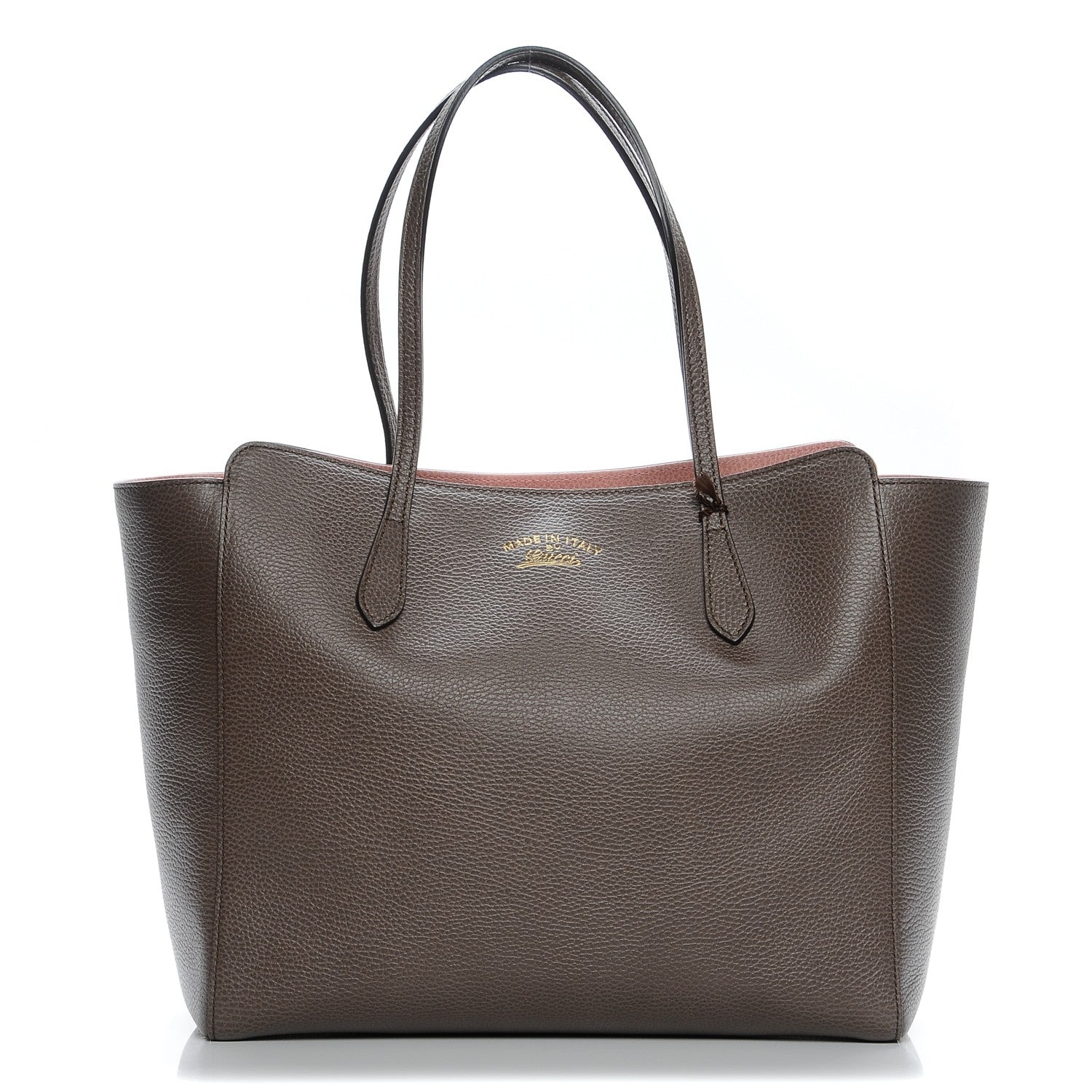 Gucci Dollar Calfskin Medium Swing Tote Grey Field Soft Pink 1 of 6