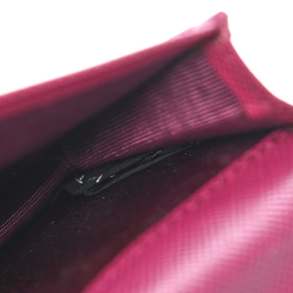 Prada Saffiano Metal Bi-Fold Card Holder Wallet Peonia 8 of 8