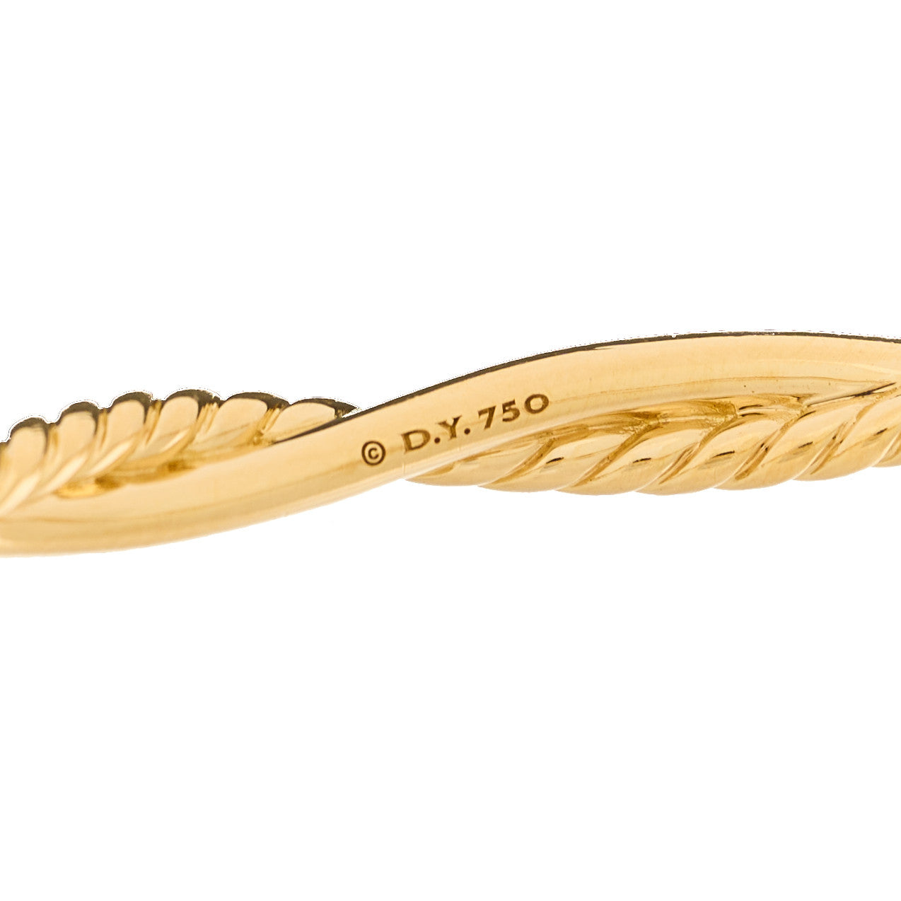 David Yurman 18K Yellow Gold Diamond Petite Infinity Bangle Bracelet 3 of 3