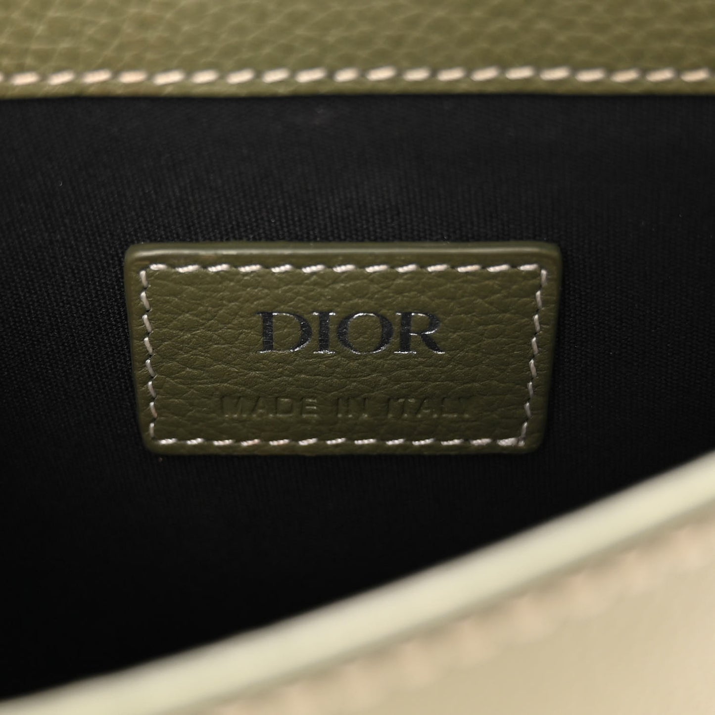 X KAWS Grained Calfskin Saddle Pouch Olive