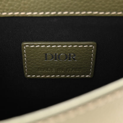 Christian Dior X KAWS Grained Calfskin Saddle Pouch Olive 6 of 9