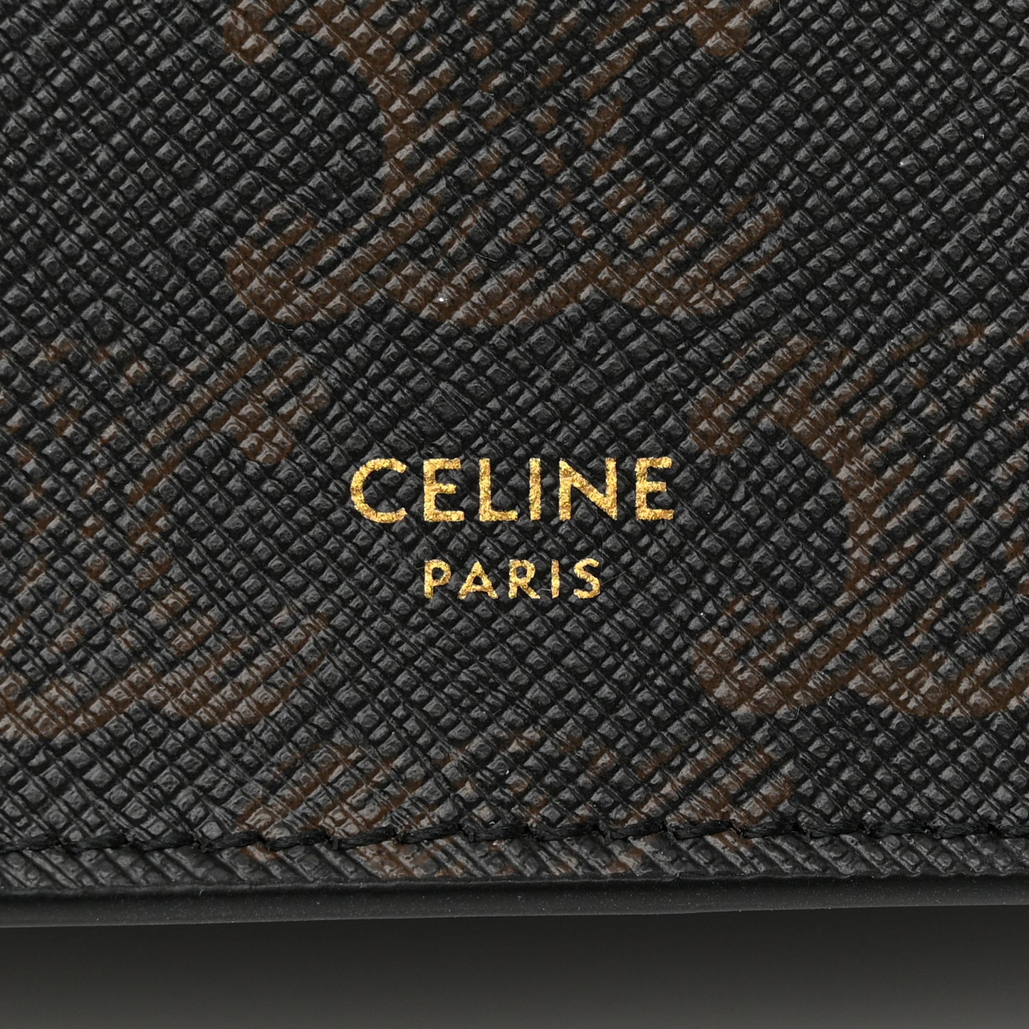 Triomphe Canvas Lambskin Wallet On Strap Tan