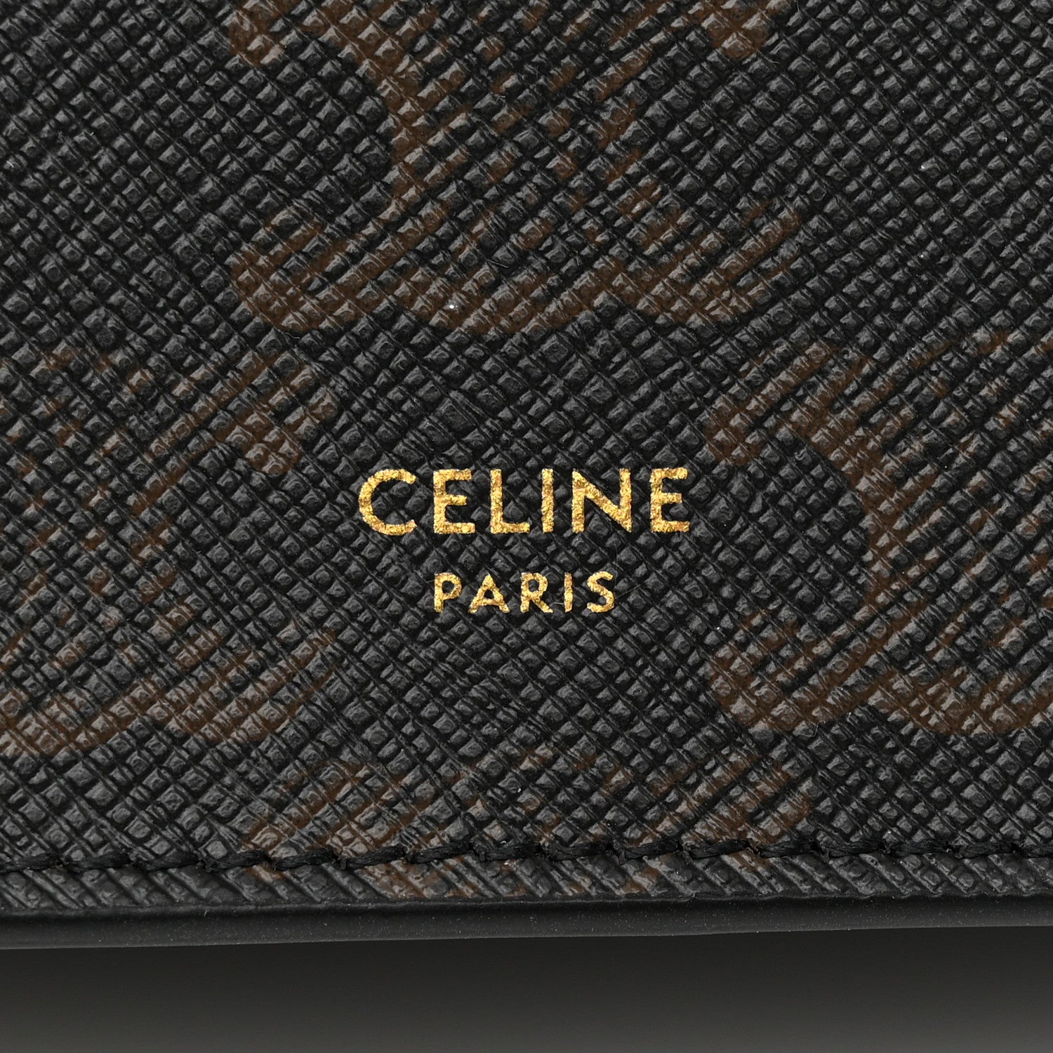 Celine Triomphe Canvas Lambskin Wallet On Strap Tan 8 of 12