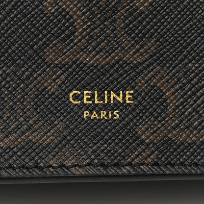 Celine Triomphe Canvas Lambskin Wallet On Strap Tan 8 of 12