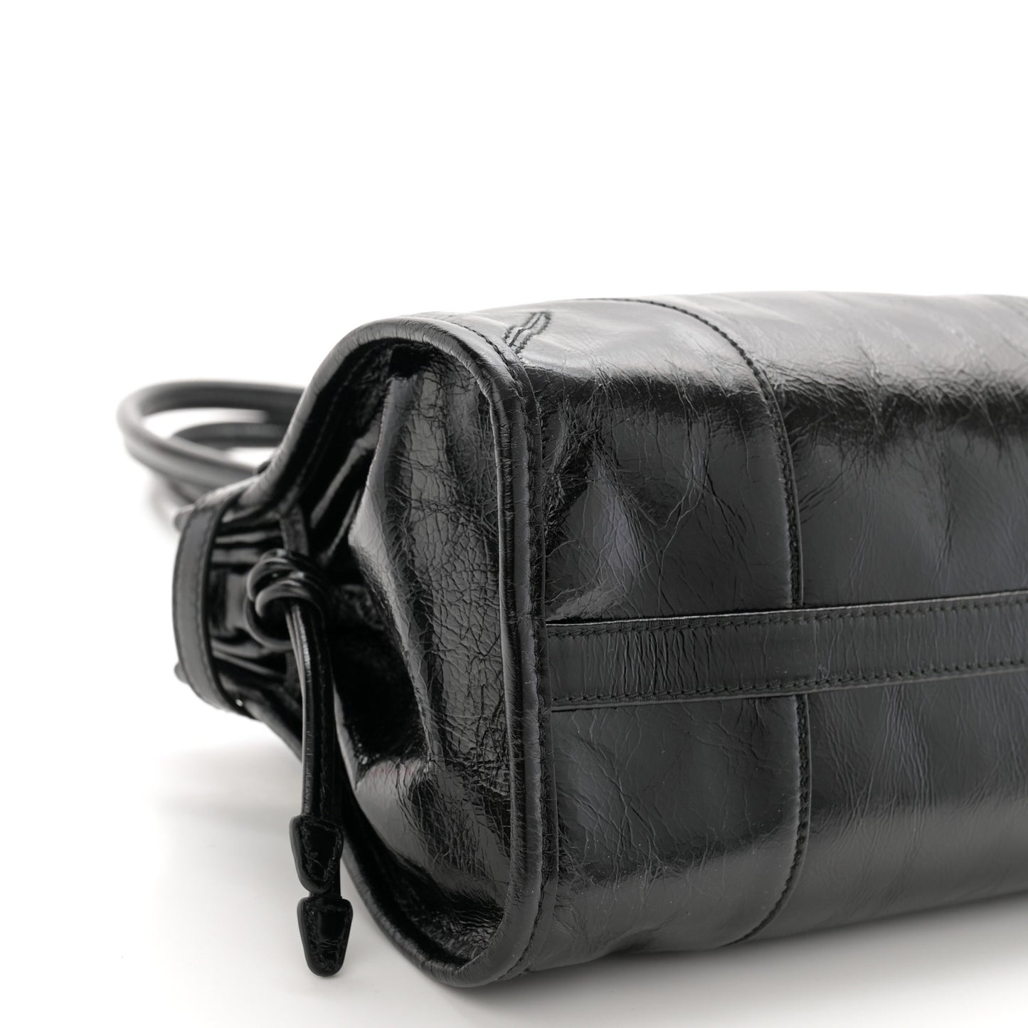 Shiny Nappa Medium Shoulder Bag Black