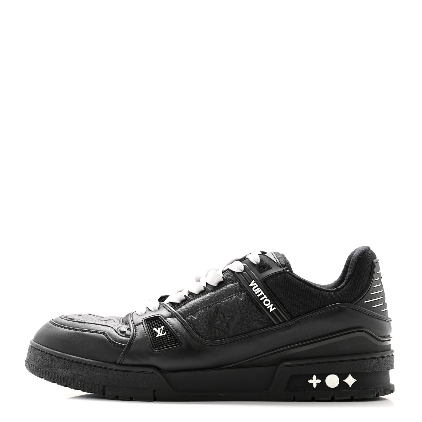 Calfskin Monogram Mens LV Trainer Sneakers 9 Black