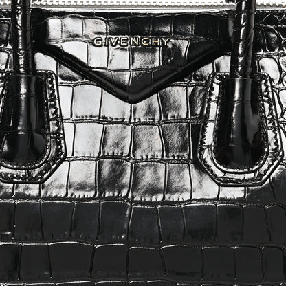 Givenchy Calfskin Crocodile Embossed Small Antigona Black 8 of 10