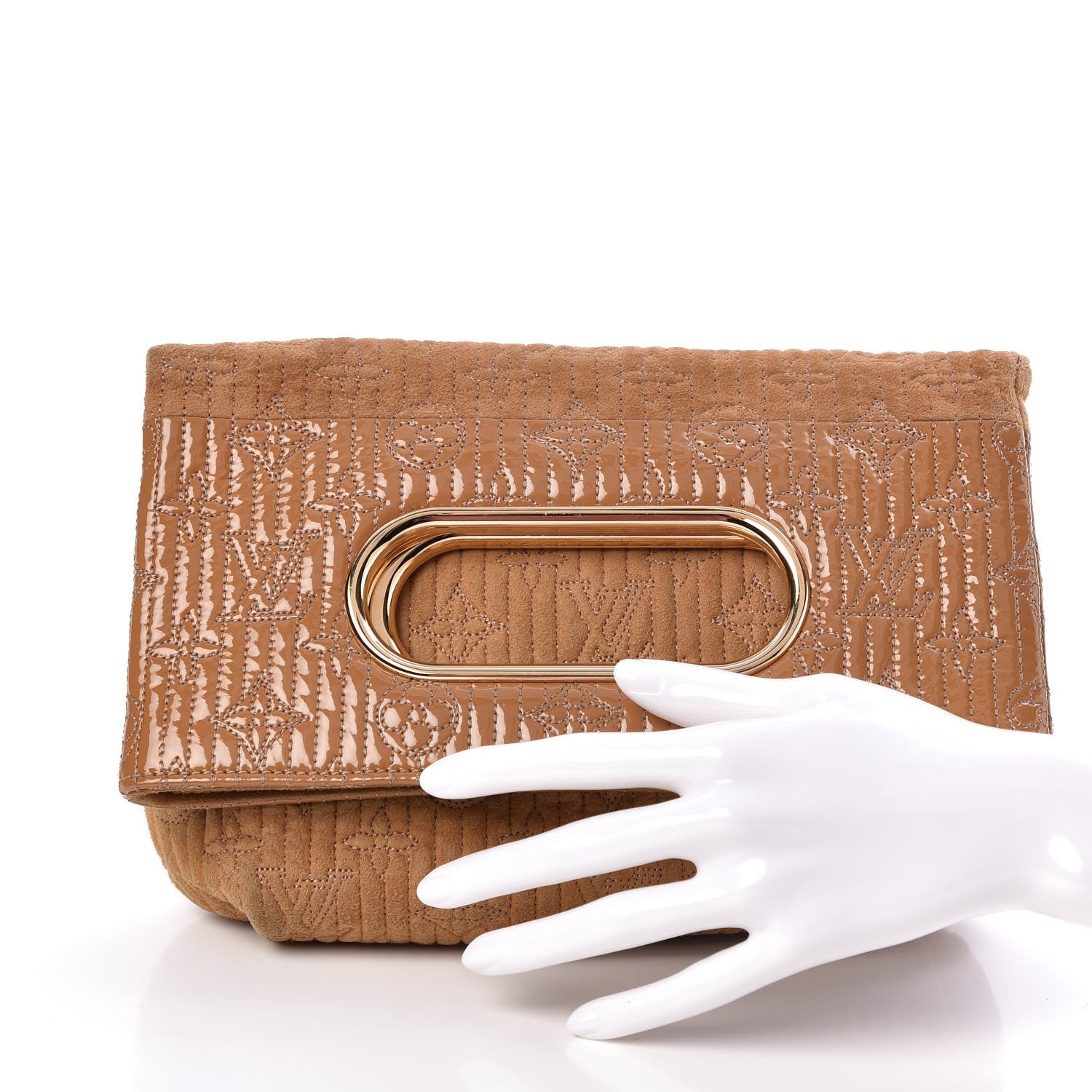 Louis Vuitton Suede Monogram Motard Afterdark Clutch Powder 2 of 9