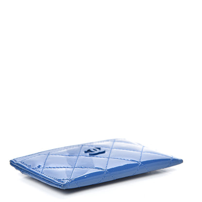 Chanel Patent Quilted Card Holder Blue 4 of 10