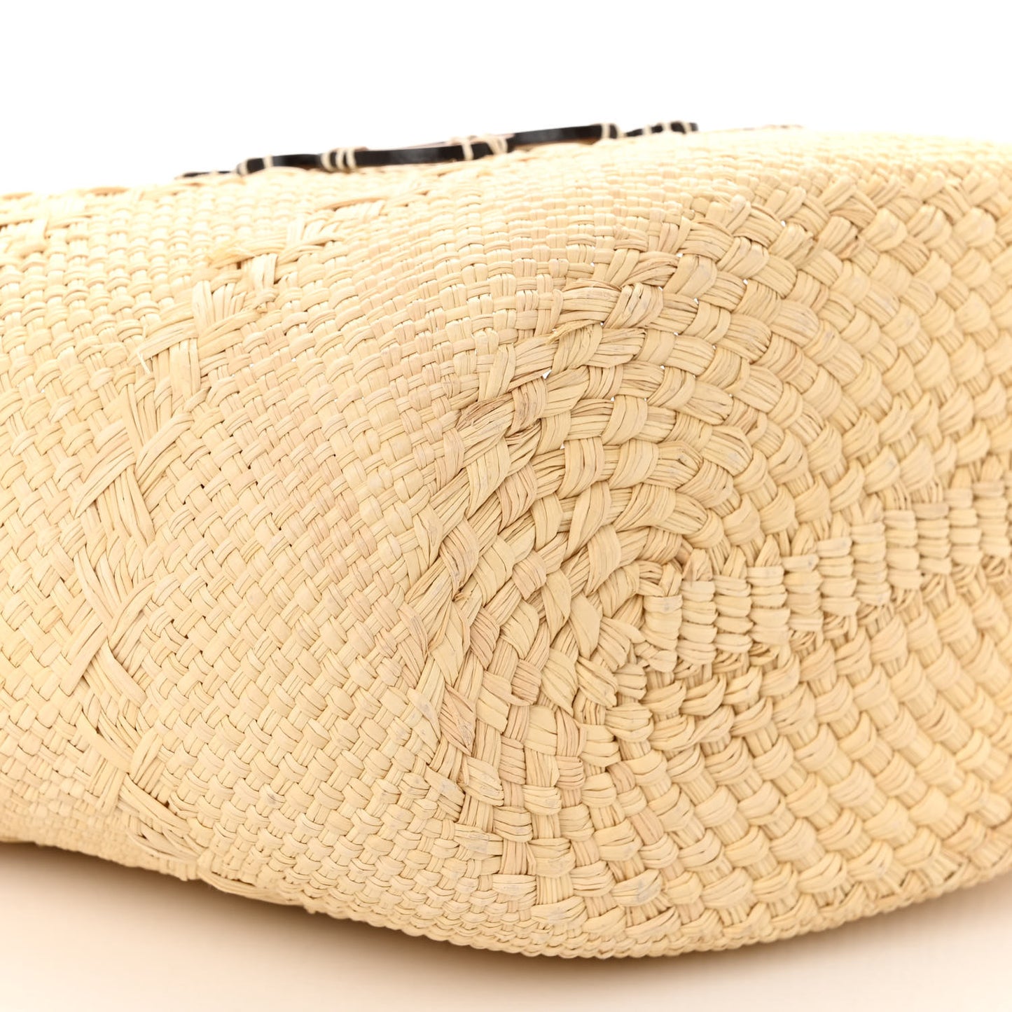 Calfskin Raffia Paulas Ibiza Medium Anagram Basket Tote Bag Natural Tan