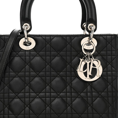 Christian Dior Lambskin Cannage Medium Lady Dior Black 8 of 12