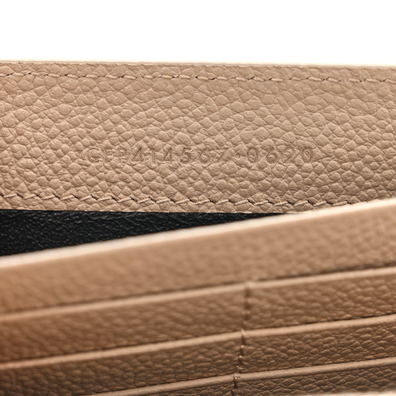 Saint Laurent Grained Calfskin Monogram Large Flap Wallet Beige 7 of 17
